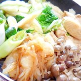 ❤白菜とシメジと長葱と鶏肉の醤油鍋❤